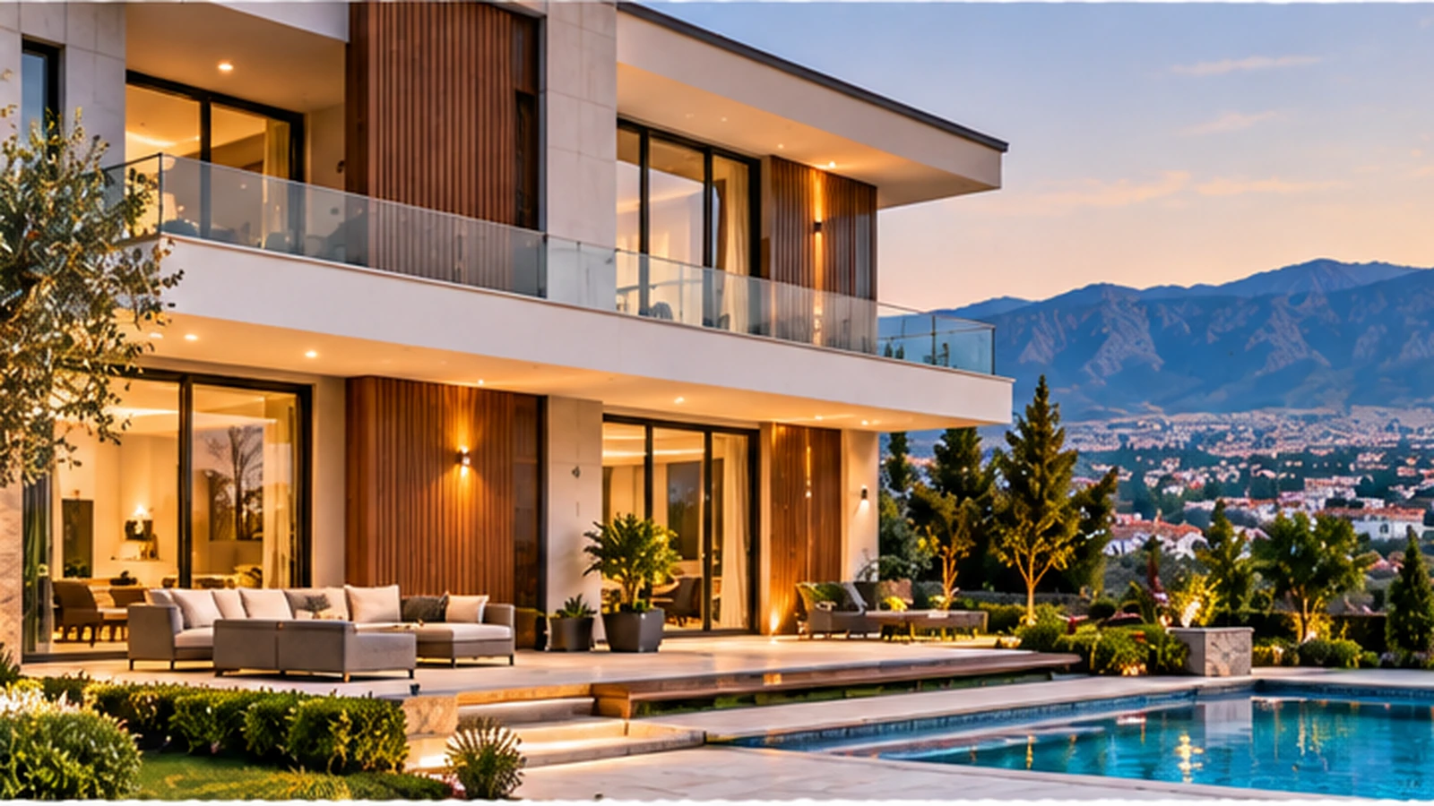 İnegöl manzaralı modern villa ve emlak görünümü